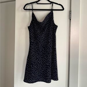 Princess Polly Navy and White Polka Dot Dress